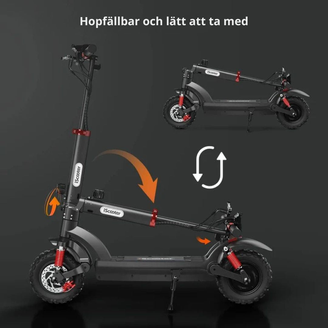 iScooter iX6 Elscooter – 1000W – 45 km räckvidd - Elsparkcyckel