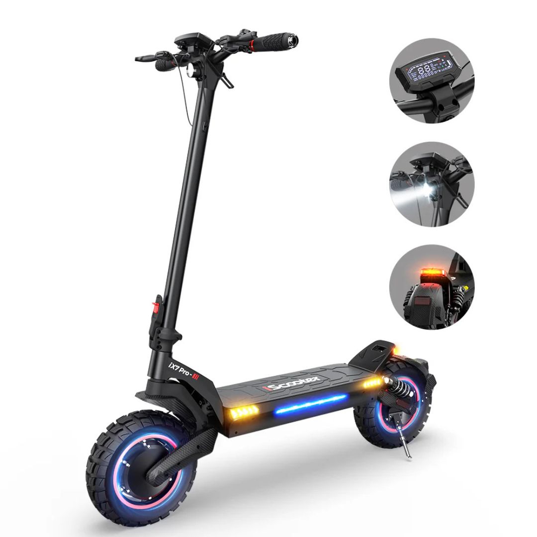 iScooter iX7 Pro Elscooter – 2000 W – 80 km räckvidd - Elsparkcyckel